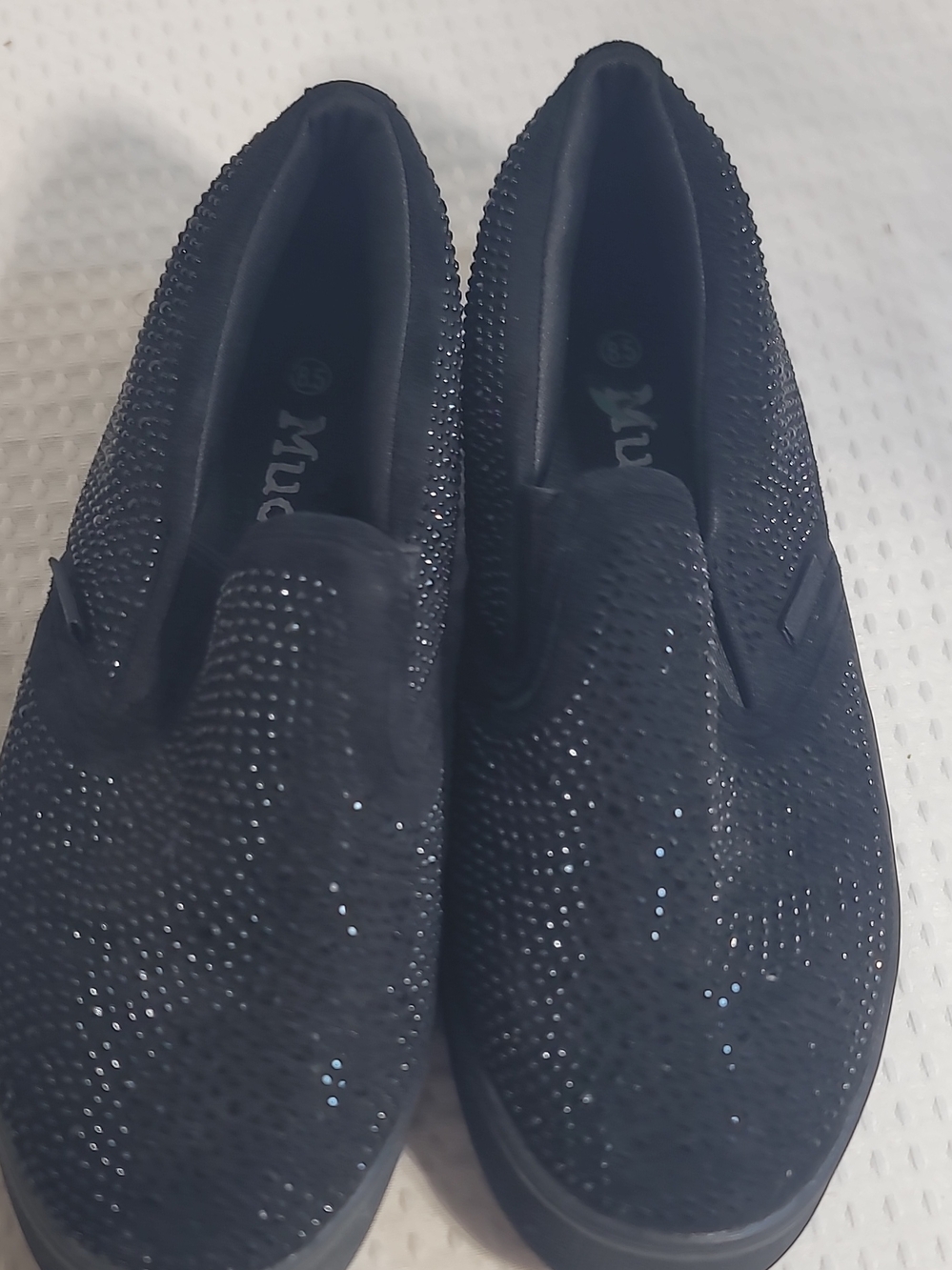 Mudd Black Rhinestone Slip-On Platform Sneakers